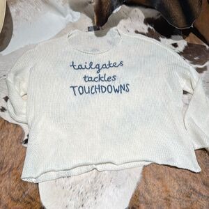 NEW‎ WOODEN SHIPS tailgate tackles cotton sweater in white